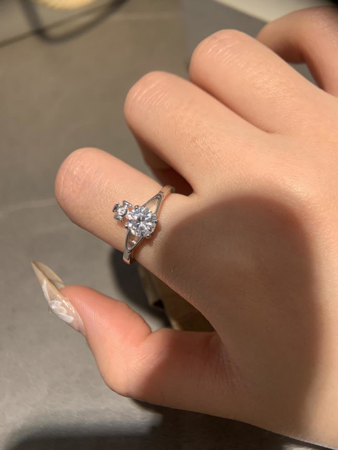 Vivienne Westwood Silver Ring with Crystal Stone